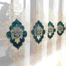 Load image into Gallery viewer, Luxury 3D Flocking Embroidery Sheer Curtains Living Room Bedroom Grommet Top Window Sheer Panel with Raised Velvet Floral Pattern Home Decor
