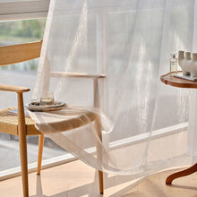 Load image into Gallery viewer, Gilded Sheer Curtain with Metallic Shine Semi-Transparent Grommet Top Window Drapes for Living Room Bedroom Balcony Bay Window Light Luxury Home Decor
