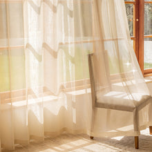Load image into Gallery viewer, Gilded Sheer Curtain with Metallic Shine Semi-Transparent Grommet Top Window Drapes for Living Room Bedroom Balcony Bay Window Light Luxury Home Decor
