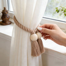 Load image into Gallery viewer, Rustic Wood Magnetic Curtain Tiebacks Strong Magnet Holder for Farmhouse Living Room Bedroom Window Decor Accessories

