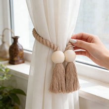 Load image into Gallery viewer, Rustic Wood Magnetic Curtain Tiebacks Strong Magnet Holder for Farmhouse Living Room Bedroom Window Decor Accessories
