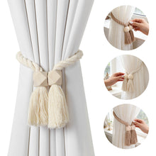 Load image into Gallery viewer, Rustic Wood Magnetic Curtain Tiebacks Strong Magnet Holder for Farmhouse Living Room Bedroom Window Decor Accessories
