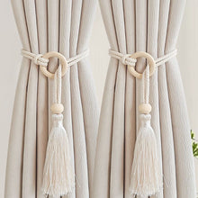 Load image into Gallery viewer, Light Luxury Curtain Tiebacks Hand Woven Tassel Rope Adjustable Holder for Living Room Bedroom Balcony Home Decor Window Accessory
