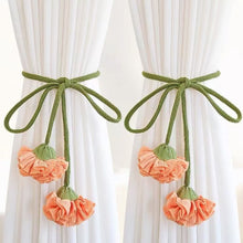 Load image into Gallery viewer, Minimalism Flower Curtain Tiebacks Adjustable Window Drapes Holdbacks for Living Room Bedroom Decorative Sheer Curtain Bands
