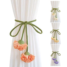 Load image into Gallery viewer, Minimalism Flower Curtain Tiebacks Adjustable Window Drapes Holdbacks for Living Room Bedroom Decorative Sheer Curtain Bands
