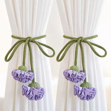 Load image into Gallery viewer, Minimalism Flower Curtain Tiebacks Adjustable Window Drapes Holdbacks for Living Room Bedroom Decorative Sheer Curtain Bands
