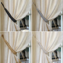 Load image into Gallery viewer, Nordic Style Cotton Linen Curtain Tiebacks Rope Strap for Curtain Storage Adjustable Wrap Tie for Bedroom Living Room Balcony Soft Home Decor Accessory
