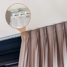 Load image into Gallery viewer, 10/30/50 Sets Bendable Curved Curtain Track Roller Set Silent Steel Rail Glider Kit Metal Hooks for Shower Curtain L-Shape U-Shape Window
