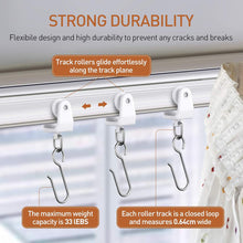 Load image into Gallery viewer, 10/30/50 Sets Bendable Curved Curtain Track Roller Set Silent Steel Rail Glider Kit Metal Hooks for Shower Curtain L-Shape U-Shape Window
