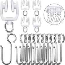 Load image into Gallery viewer, 10/30/50 Sets Bendable Curved Curtain Track Roller Set Silent Steel Rail Glider Kit Metal Hooks for Shower Curtain L-Shape U-Shape Window
