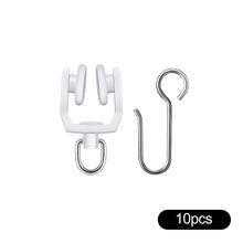 Load image into Gallery viewer, 10/30/50 Sets Bendable Curved Curtain Track Roller Set Silent Steel Rail Glider Kit Metal Hooks for Shower Curtain L-Shape U-Shape Window
