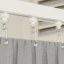 Load image into Gallery viewer, 10/30/50 Sets Bendable Curved Curtain Track Roller Set Silent Steel Rail Glider Kit Metal Hooks for Shower Curtain L-Shape U-Shape Window
