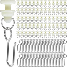 Load image into Gallery viewer, 10/30/50 Sets Bendable Curved Curtain Track Roller Set Silent Steel Rail Glider Kit Metal Hooks for Shower Curtain L-Shape U-Shape Window
