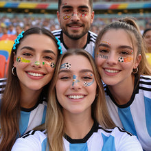 Load image into Gallery viewer, 5sheets Football Temporary Tattoos for Football Face Tattoo Stickers Disposable Soccer Sports Fans Waterproof Face Tattoo Party Favors
