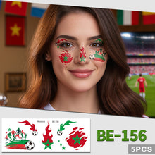 Load image into Gallery viewer, 5sheets Football Temporary Tattoos for Football Face Tattoo Stickers Disposable Soccer Sports Fans Waterproof Face Tattoo Party Favors
