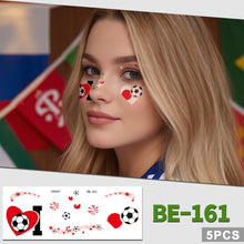 Load image into Gallery viewer, 5sheets Football Temporary Tattoos for Football Face Tattoo Stickers Disposable Soccer Sports Fans Waterproof Face Tattoo Party Favors

