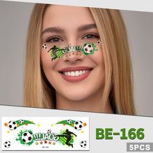 Load image into Gallery viewer, 5sheets Football Temporary Tattoos for Football Face Tattoo Stickers Disposable Soccer Sports Fans Waterproof Face Tattoo Party Favors
