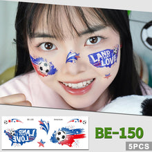 Load image into Gallery viewer, 5sheets Football Temporary Tattoos for Football Face Tattoo Stickers Disposable Soccer Sports Fans Waterproof Face Tattoo Party Favors
