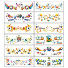 Load image into Gallery viewer, 12sheets Waterproof Football Temporary Tattoos for Football Facial Stickers Disposable Soccer Sports Fans Face Tattoo Party Sticker
