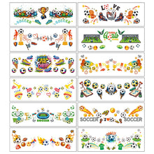 Load image into Gallery viewer, 12sheets Waterproof Football Temporary Tattoos for Football Facial Stickers Disposable Soccer Sports Fans Face Tattoo Party Sticker
