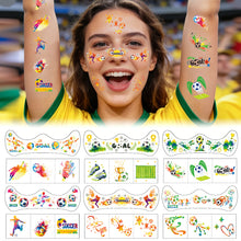 Load image into Gallery viewer, 12 Sheets Soccer Face Stickers Children's Football Tattoo Stickers Carnival Football Fan Temporary Face Cheer Up Stickers

