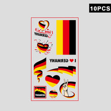Load image into Gallery viewer, 10 Sheets National Flag Temporary Face Stickers for Football Soccer Sports Games Fan Parties Gatherings Face Tattoo Stickers
