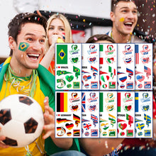 Load image into Gallery viewer, 10 Sheets National Flag Temporary Face Stickers for Football Soccer Sports Games Fan Parties Gatherings Face Tattoo Stickers
