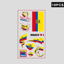 Load image into Gallery viewer, 10 Sheets National Flag Temporary Face Stickers for Football Soccer Sports Games Fan Parties Gatherings Face Tattoo Stickers
