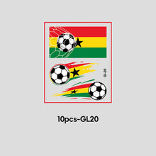 Load image into Gallery viewer, 10 Sheets Temporary Football National Flag Face Stickers Football Soccer Sports Games Fan Parties Gatherings Face Tattoo Stickers
