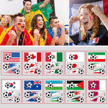 Load image into Gallery viewer, 10 Sheets Temporary Football National Flag Face Stickers Football Soccer Sports Games Fan Parties Gatherings Face Tattoo Stickers
