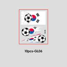Load image into Gallery viewer, 10 Sheets Temporary Football National Flag Face Stickers Football Soccer Sports Games Fan Parties Gatherings Face Tattoo Stickers
