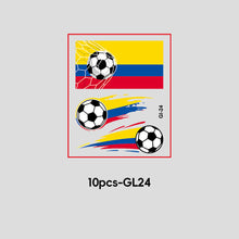 Load image into Gallery viewer, 10 Sheets Temporary Football National Flag Face Stickers Football Soccer Sports Games Fan Parties Gatherings Face Tattoo Stickers
