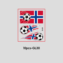Load image into Gallery viewer, 10 Sheets Temporary Football National Flag Face Stickers Football Soccer Sports Games Fan Parties Gatherings Face Tattoo Stickers
