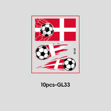 Load image into Gallery viewer, 10 Sheets Temporary Football National Flag Face Stickers Football Soccer Sports Games Fan Parties Gatherings Face Tattoo Stickers

