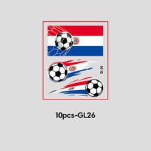 Load image into Gallery viewer, 10 Sheets Temporary Football National Flag Face Stickers Football Soccer Sports Games Fan Parties Gatherings Face Tattoo Stickers

