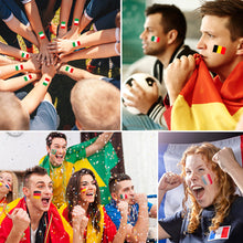 Load image into Gallery viewer, 10 Sheets National Flag Temporary Face Stickers for Football Soccer Sports Games Fans Party Win Goal Face Tattoo Stickers
