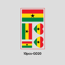 Load image into Gallery viewer, 10 Sheets National Flag Temporary Face Stickers for Football Soccer Sports Games Fans Party Win Goal Face Tattoo Stickers
