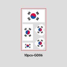 Load image into Gallery viewer, 10 Sheets National Flag Temporary Face Stickers for Football Soccer Sports Games Fans Party Win Goal Face Tattoo Stickers
