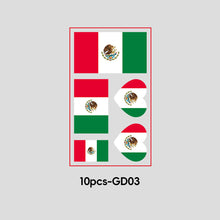Load image into Gallery viewer, 10 Sheets National Flag Temporary Face Stickers for Football Soccer Sports Games Fans Party Win Goal Face Tattoo Stickers

