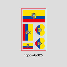 Load image into Gallery viewer, 10 Sheets National Flag Temporary Face Stickers for Football Soccer Sports Games Fans Party Win Goal Face Tattoo Stickers
