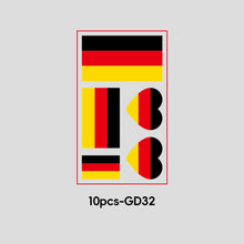 Load image into Gallery viewer, 10 Sheets National Flag Temporary Face Stickers for Football Soccer Sports Games Fans Party Win Goal Face Tattoo Stickers
