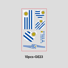 Load image into Gallery viewer, 10 Sheets Win Goal National Flag Temporary Face Stickers for Football Soccer Sports Games Fans Party Face Tattoo Stickers
