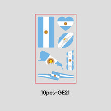 Load image into Gallery viewer, 10 Sheets Win Goal National Flag Temporary Face Stickers for Football Soccer Sports Games Fans Party Face Tattoo Stickers
