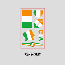 Load image into Gallery viewer, 10 Sheets Win Goal National Flag Temporary Face Stickers for Football Soccer Sports Games Fans Party Face Tattoo Stickers
