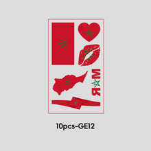 Load image into Gallery viewer, 10 Sheets Win Goal National Flag Temporary Face Stickers for Football Soccer Sports Games Fans Party Face Tattoo Stickers
