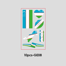 Load image into Gallery viewer, 10 Sheets Win Goal National Flag Temporary Face Stickers for Football Soccer Sports Games Fans Party Face Tattoo Stickers
