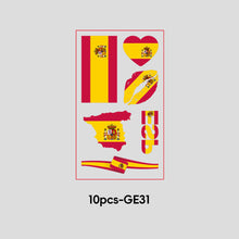 Load image into Gallery viewer, 10 Sheets Win Goal National Flag Temporary Face Stickers for Football Soccer Sports Games Fans Party Face Tattoo Stickers
