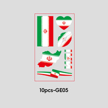 Load image into Gallery viewer, 10 Sheets Win Goal National Flag Temporary Face Stickers for Football Soccer Sports Games Fans Party Face Tattoo Stickers
