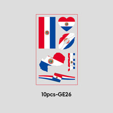 Load image into Gallery viewer, 10 Sheets Win Goal National Flag Temporary Face Stickers for Football Soccer Sports Games Fans Party Face Tattoo Stickers
