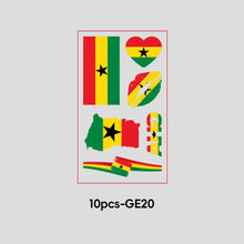 Load image into Gallery viewer, 10 Sheets Win Goal National Flag Temporary Face Stickers for Football Soccer Sports Games Fans Party Face Tattoo Stickers
